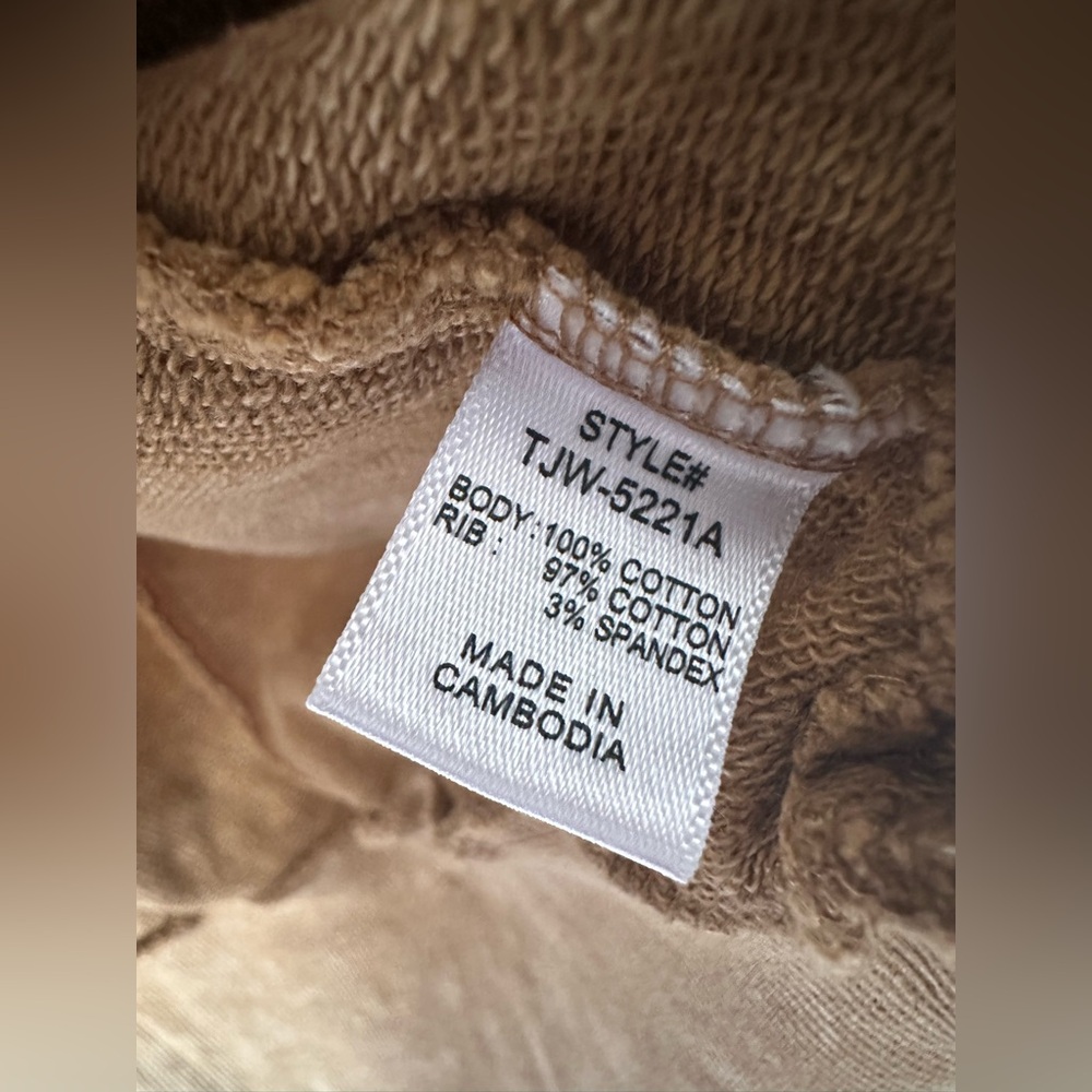 NWOT🤎Zenana Acid Washed French Terry Zip Hoodie S/M  Camel - Picture 7 of 9